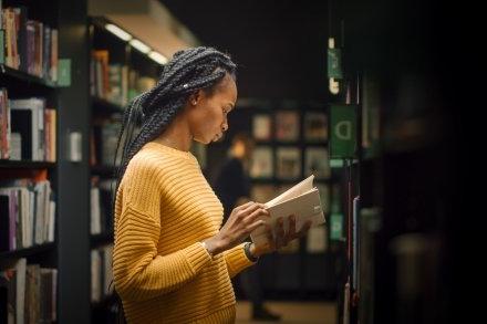 University Library: Portrait of Gifted Beautiful Black Girl 
